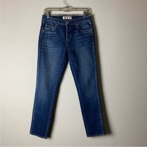 Amo Womens blue dive bar tomboy button fly jeans 26